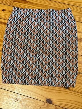 Nine West Geometric Skirt in Black, White & Orange